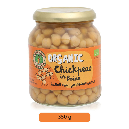 Organic Larder Chickpeas in Brine, Pack Of 12x350g