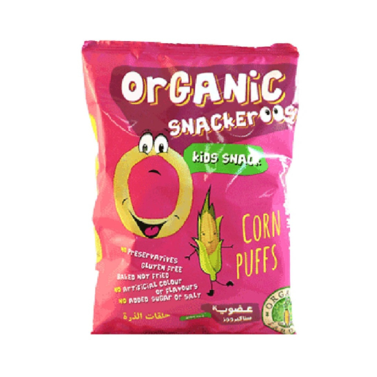 Organic Larder Snackeroos Corn Puffs, Pack Of 48x12g