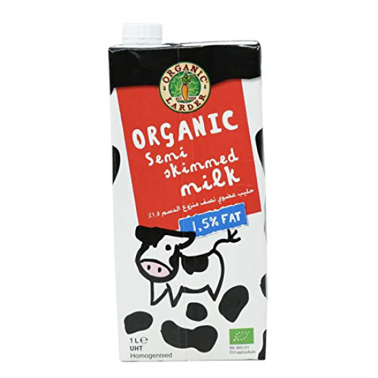 Organic Larder Semi Skimmed Milk, 1.5% (1L) Pack Of 6 
