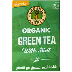 Organic Larder Green Tea with Mint, Pack Of 12x30g