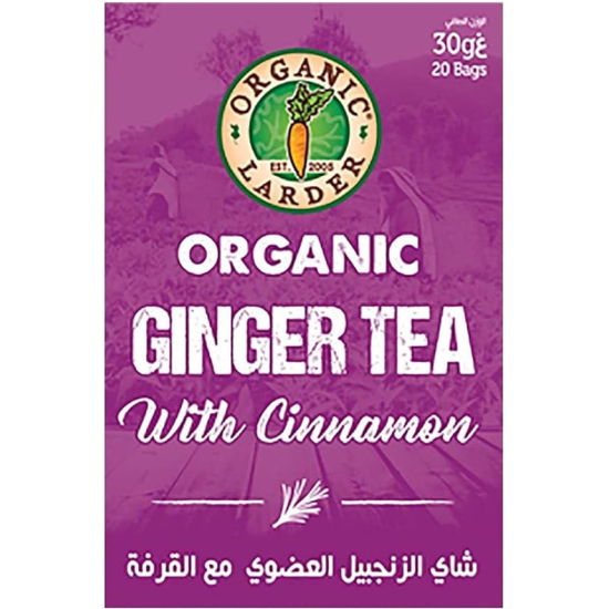 Organic Larder Ginger Tea With Cinnamon, Pack Of 48x30g