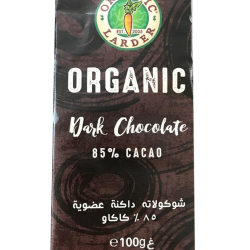 Organic Larder Dark Chocolate 85% Cacao, Pack Of 12x100g