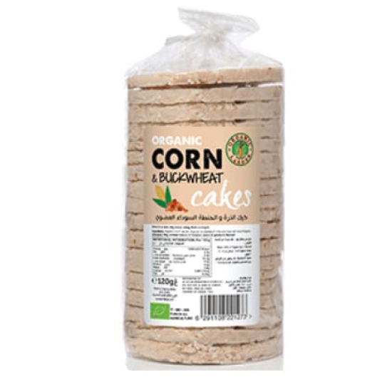 Organic Larder Corn & Buckwheat Cakes, Pack Of 12x120g