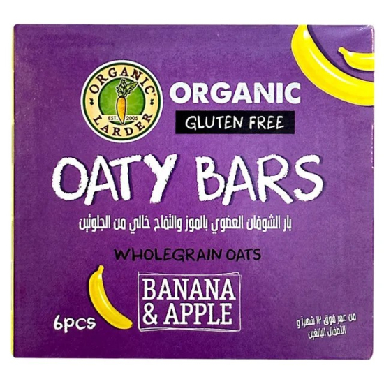 Organic Larder Banana & Apple Oaty Bars, Pack Of 6x20g