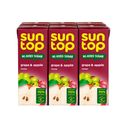Suntop No Added Sugar Grape & Apple Nectar 3x6x180 ml Suntop No Added Sugar Grape & Apple Nectar 3x6x180 ml