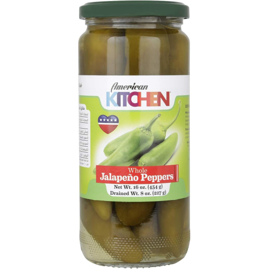 American Kitchen Whole Jalapeno Peppers 454g, Pack Of 12