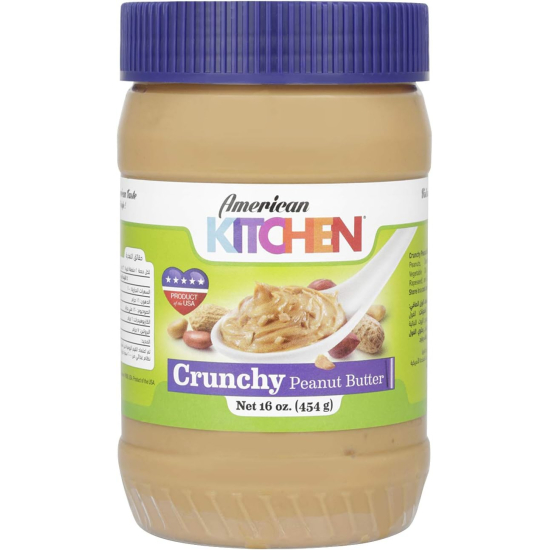American Kitchen Crunchy Peanut Butter 16 Oz, Pack Of 12