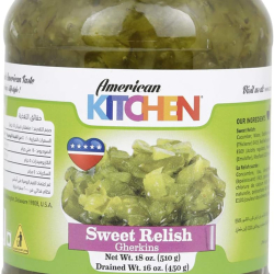 American Kitchen Gherkins Sweet Relish 12x18 Oz, Pack Of 4 American Kitchen Gherkins Sweet Relish 12x18 Oz, Pack Of 4