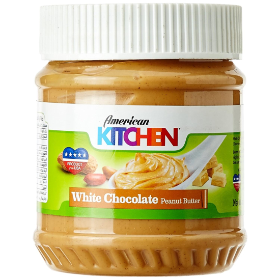 American Kitchen Peanut Butter, White Chocolate 340g, Pack Of 12