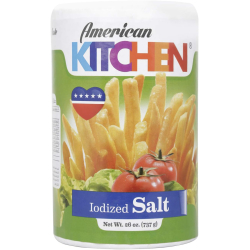 American Kitchen Iodized Salt 24x26 Oz, Pack Of 6 American Kitchen Iodized Salt 24x26 Oz, Pack Of 6