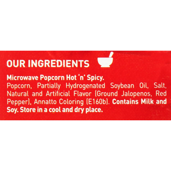 American Kitchen Hot & Spicy Microwave Popcorn 255g, Pack Of 12