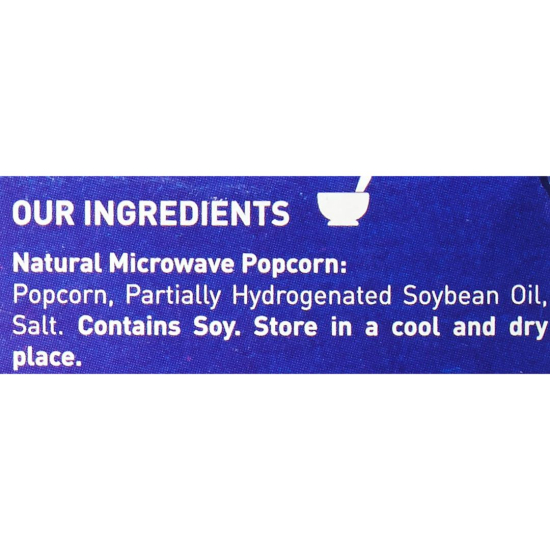 American Kitchen Natural Microwave Popcorn 255g, Pack Of 12