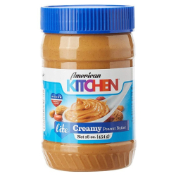 American Kitchen Lite Creamy Peanut Butter 12x16 Oz, Pack Of 2 American Kitchen Lite Creamy Peanut Butter 12x16 Oz, Pack Of 2
