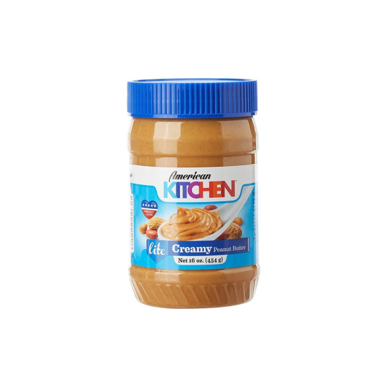American Kitchen Lite Creamy Peanut Butter 16 Oz, Pack Of 6