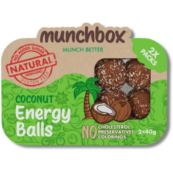 Munchbox, Energy Balls Coconut 80g, Pack Of 10  Munchbox, Energy Balls Coconut 80g, Pack Of 10