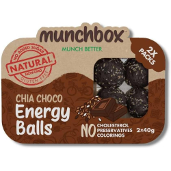 Munchbox, Chia Choco Energy Balls 80g , Pack Of 10 Munchbox, Chia Choco Energy Balls 80g , Pack Of 10