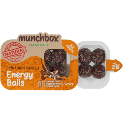 Munchbox Energy Balls Cinnamon & Vanilla 80g, Pack Of 10  Munchbox Energy Balls Cinnamon & Vanilla 80g, Pack Of 10