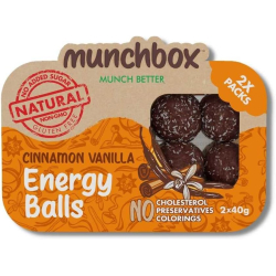 Munchbox Energy Balls Cinnamon & Vanilla 80g, Pack Of 10  Munchbox Energy Balls Cinnamon & Vanilla 80g, Pack Of 10