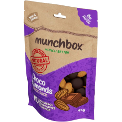 Munchbox Dark Chocolate Almonds Snack 45g, Pack Of 10 Munchbox Dark Chocolate Almonds Snack 45g, Pack Of 10
