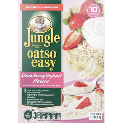 Jungle Oatso Easy Strawberry & Yoghurt Flavour 500g, Pack Of 6 Jungle Oatso Easy Strawberry & Yoghurt Flavour 500g, Pack Of 6