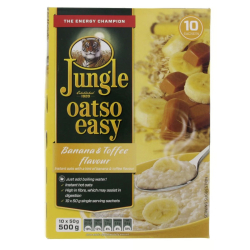 Jungle Oatso Easy Banana And Toffee Flavour Instant Oats 500g, Pack Of 6 Jungle Oatso Easy Banana And Toffee Flavour Instant Oats 500g, Pack Of 6