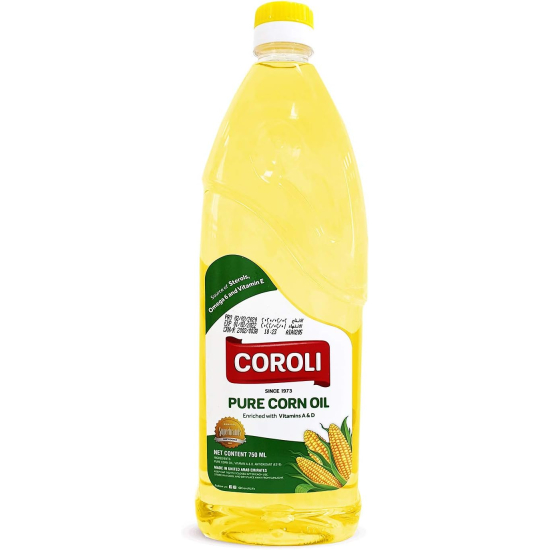 Coroli Pure Corn Oil Pet Bottle 750 ml, Pack Of 12