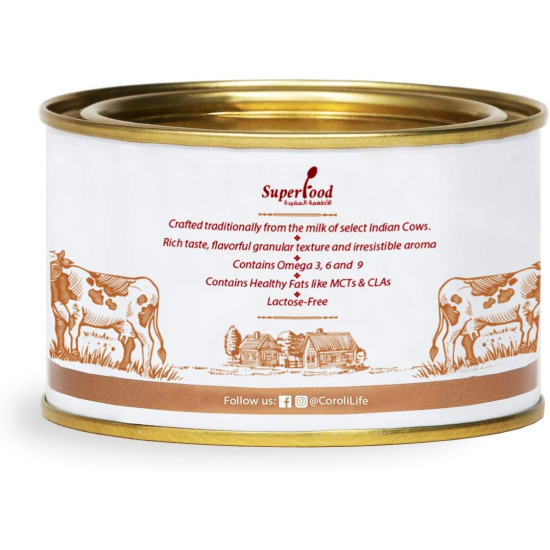 Coroli Pure Cow Ghee Tin 200 ml, Pack Of 12