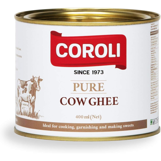 Coroli Pure Cow Ghee Tin 400 ml, Pack Of 12