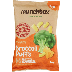 Munchbox Cheese Broccoli Puffs 56g, Pack Of 20 Munchbox Cheese Broccoli Puffs 56g, Pack Of 20