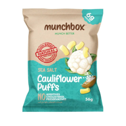 Munchbox Sea Salt Cauliflower Puffs 56g, Pack Of 20 Munchbox Sea Salt Cauliflower Puffs 56g, Pack Of 20