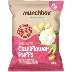 Munchbox Chili Lime Cauliflower Puffs 56g, Pack Of 20 Munchbox Chili Lime Cauliflower Puffs 56g, Pack Of 20