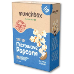 Munchbox Salted Microwave Popcorn 270g, Pack Of 25 Munchbox Salted Microwave Popcorn 270g, Pack Of 25