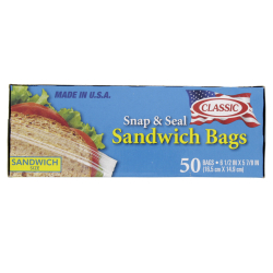 Classic Snap & Seal Sandwich Bags 24x50's, Pack Of 3 Classic Snap & Seal Sandwich Bags 24x50's, Pack Of 3