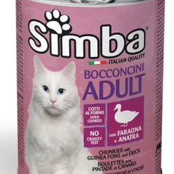 Simba Chunks With Guinea Fowl & Duck Wet Cat Food 415g, Pack Of 24 Simba Chunks With Guinea Fowl & Duck Wet Cat Food 415g, Pack Of 24
