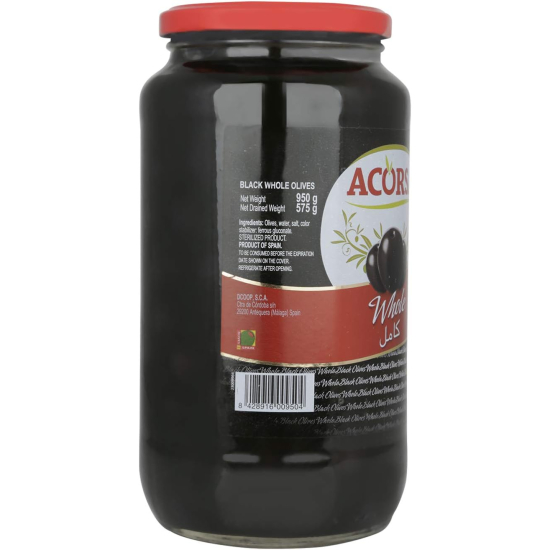 Acorsa Olives Black Plain Pack Of 6x575gm L/Jar