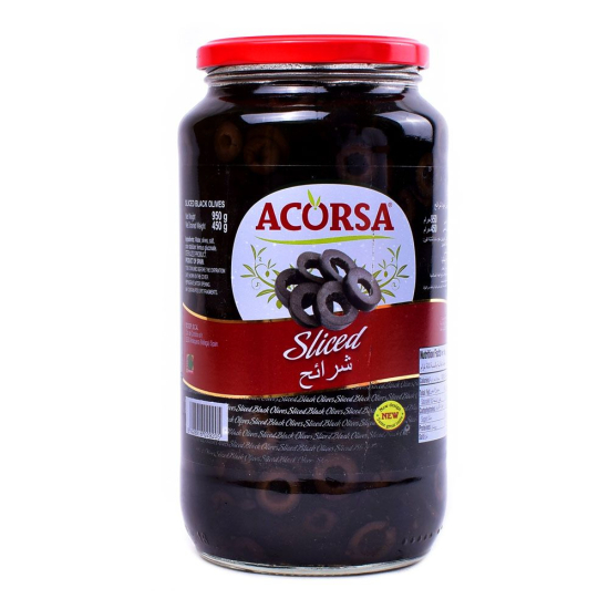 Acorsa Olives Black Sliced Jar 6x450g L/Jar