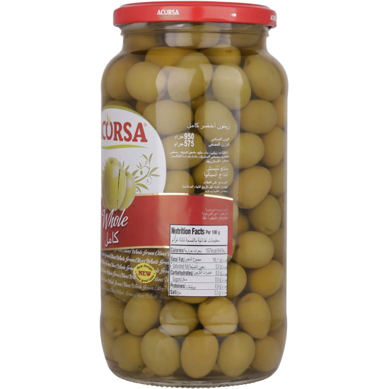 Acorsa Olives Green Plain Jar Pack Of 6x575gm L/Jar