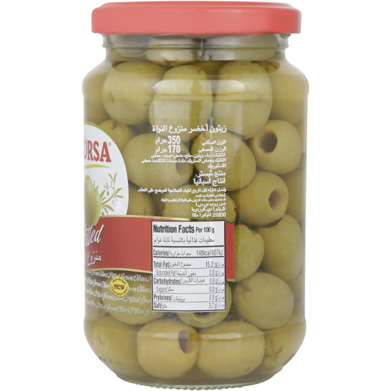 Acorsa Olives Green Pitted Jar Pack Of 12x170gm