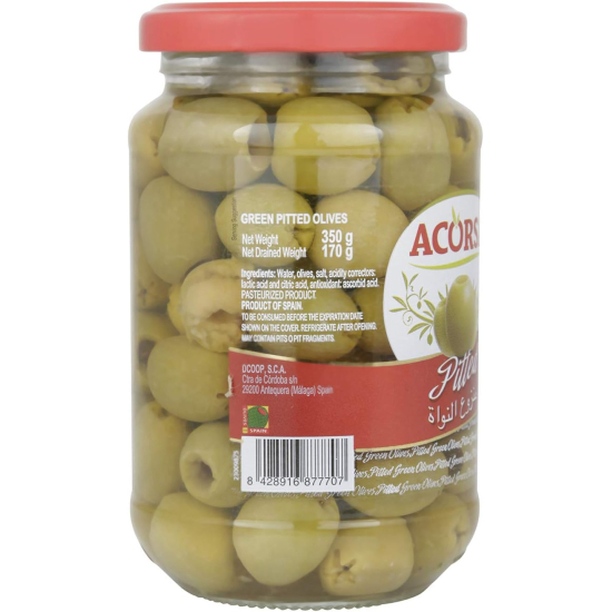 Acorsa Olives Green Pitted Jar Pack Of 12x170gm