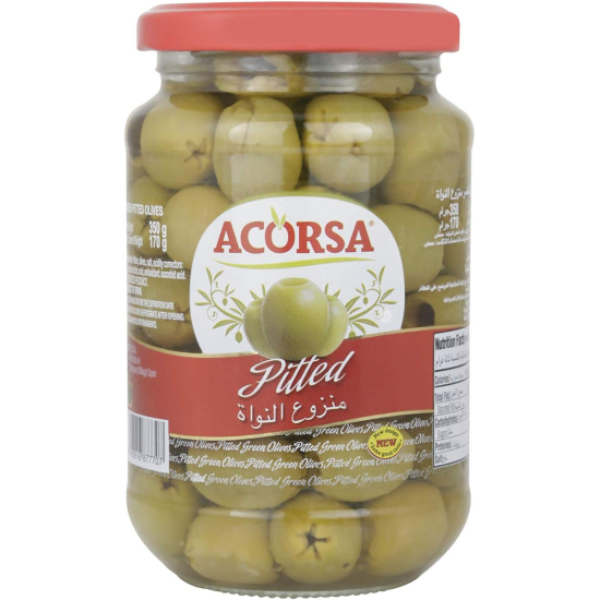 Acorsa Olives Green Pitted Jar Pack Of 12x170gm