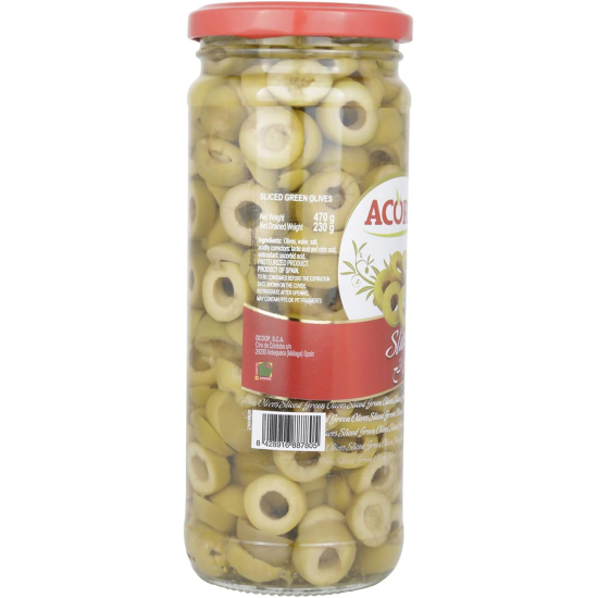 Acorsa Olives Green Sliced Jar Pack Of 12x230gm L/Jar