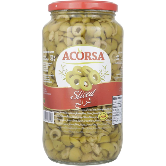 Acorsa Olives Green Sliced Jar 6x450gm L/Jar