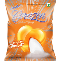 Hartbeat Corazon Love Candy Orange Sherbet Flavour 150g, Pack Of 40