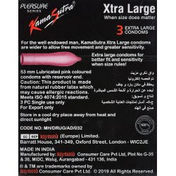 Kama Sutra Condom Xtra Large 3 Pieces, Pack Of 24 Kama Sutra Condom Xtra Large 3 Pieces, Pack Of 24