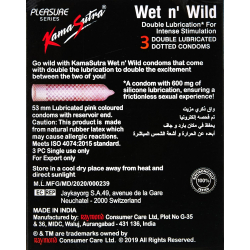 Kama Sutra Condom Wet N Wild 3 Pieces, Pack Of 24 Kama Sutra Condom Wet N Wild 3 Pieces, Pack Of 24