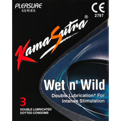 Kama Sutra Condom Wet N Wild 3 Pieces, Pack Of 24 Kama Sutra Condom Wet N Wild 3 Pieces, Pack Of 24
