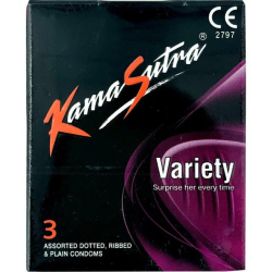 Kama Sutra Condom Variety 3 Pieces, Pack Of 12 Kama Sutra Condom Variety 3 Pieces, Pack Of 12