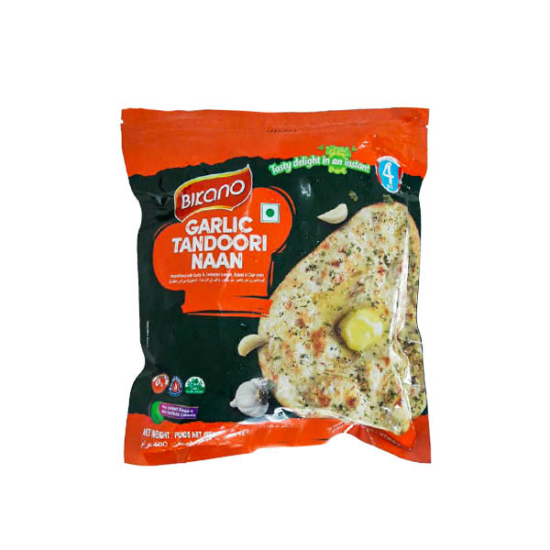 Bikano Fz Tandoori Garlic Naan 400g, Pack Of 12