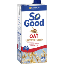 Sanitarium So Good Oat Unsweetened Milk 12x1Ltr Sanitarium So Good Oat Unsweetened Milk 12x1Ltr