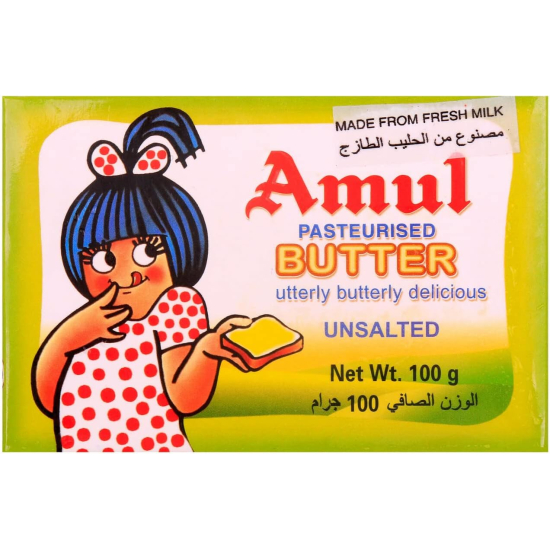 Amul Pasteurised Butter Unsalted 100g